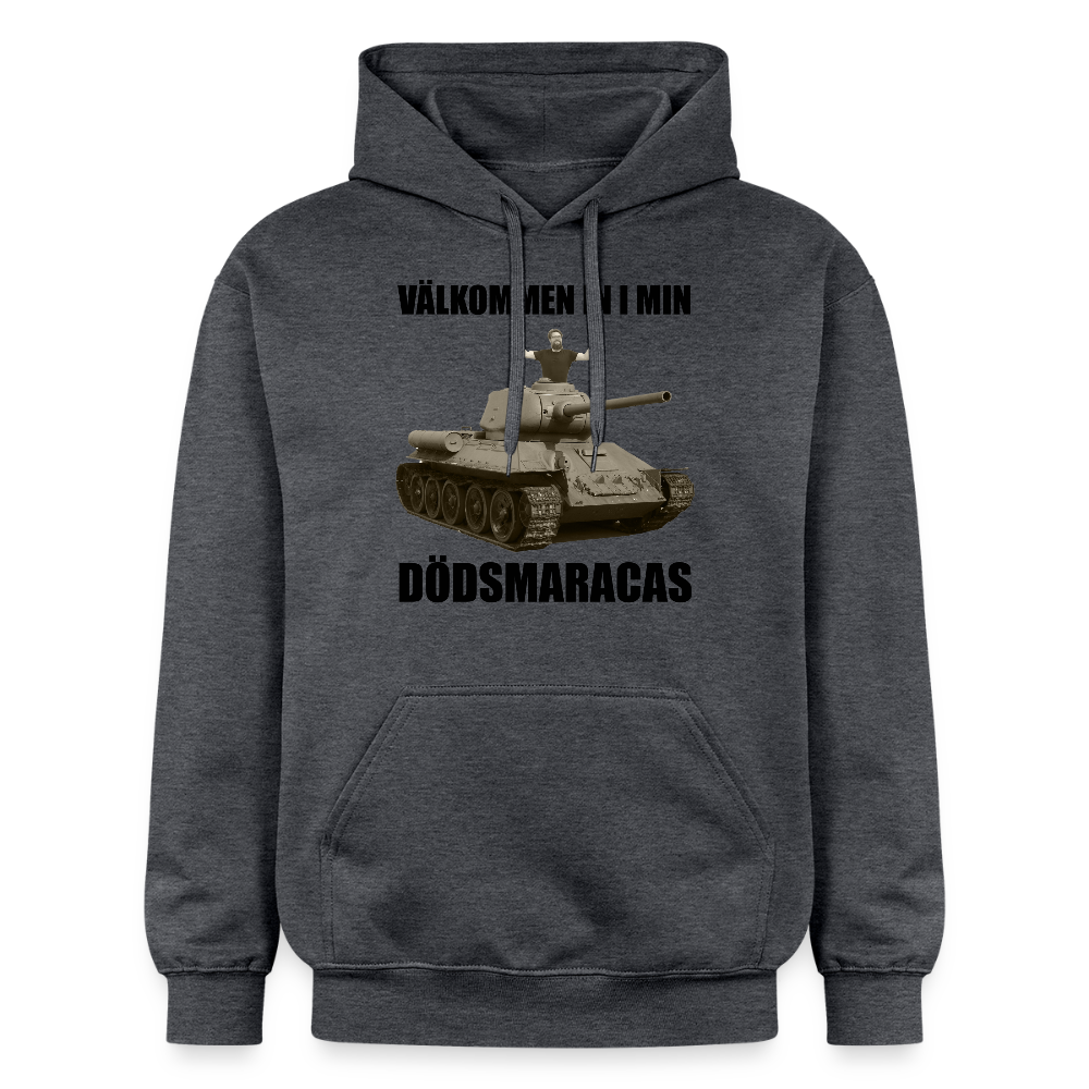 Välkommen in i min dödsmaracas! (luvtröja unisex-edition) - mörkgråmelerad