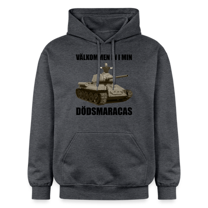 Välkommen in i min dödsmaracas! (luvtröja unisex-edition) - mörkgråmelerad