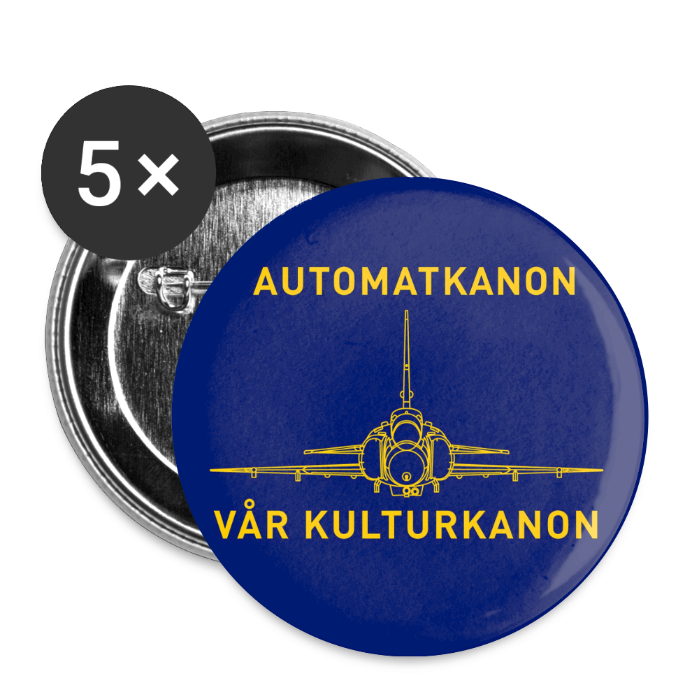 Automatkanon, vår kulturkanon (knappnålsedition, 56 mm, 5-pack) - vit