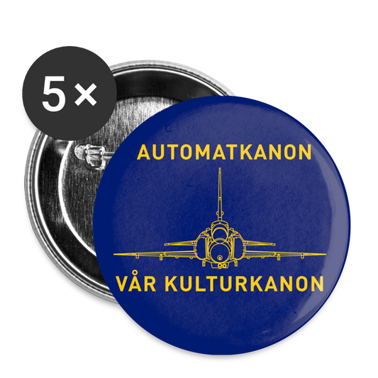 Automatkanon, vår kulturkanon (knappnålsedition, 56 mm, 5-pack) - vit