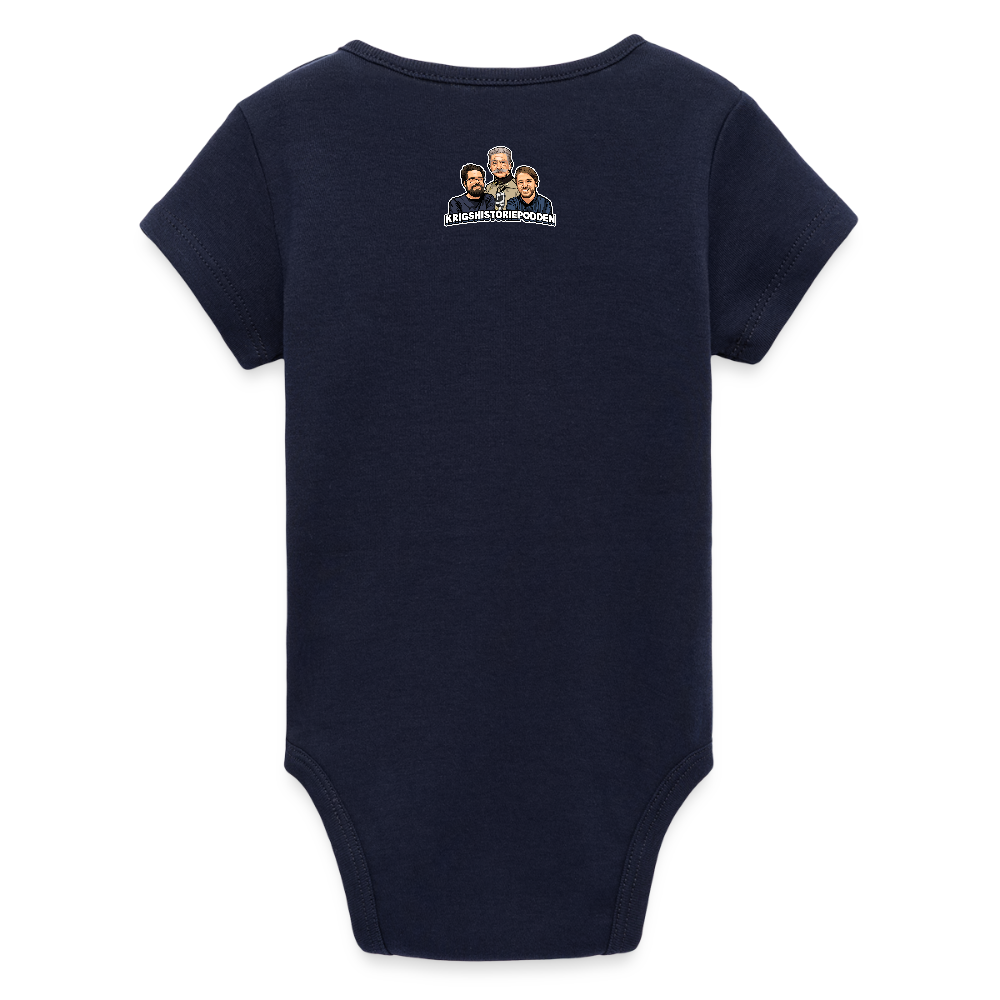 Hedern kräver ett infanterianfall (ekologisk kortärmad babybody-edition) - marinblått