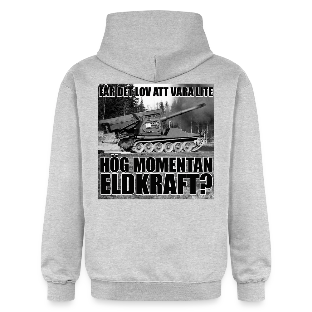 Får det lov att vara lite hög momentan eldkraft? – Bkan (luvtröja unisex-edition) - ljusgråmelerad