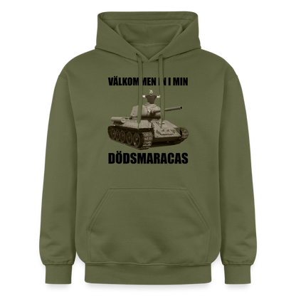 Välkommen in i min dödsmaracas! (luvtröja unisex-edition) - Militärgrön