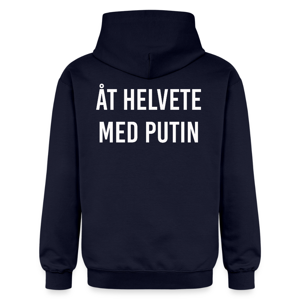 Åt helvete med Putin  (unisex hoodie-edition) - marinblå