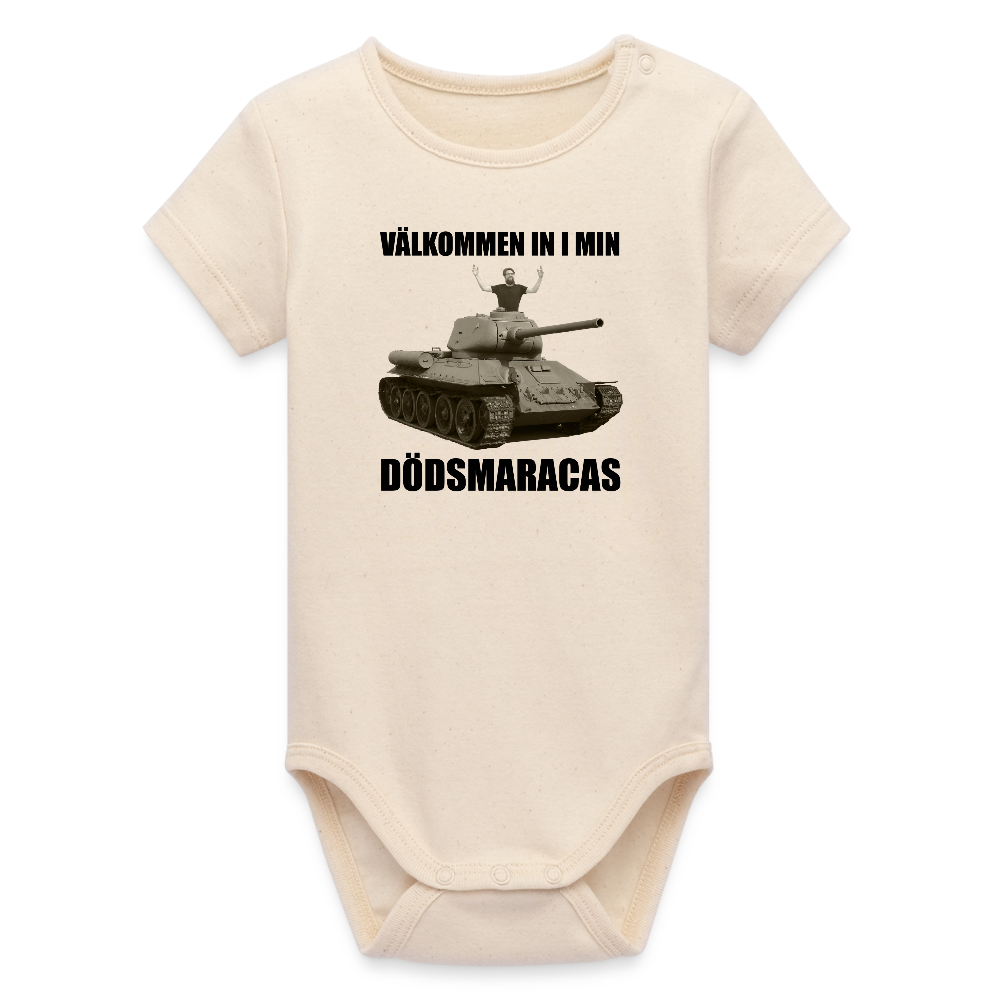 Välkommen in i min dödsmaracas! (ekologisk kortärmad babybody-edition) - vitgrå