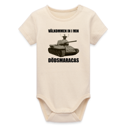 Välkommen in i min dödsmaracas! (ekologisk kortärmad babybody-edition) - vitgrå