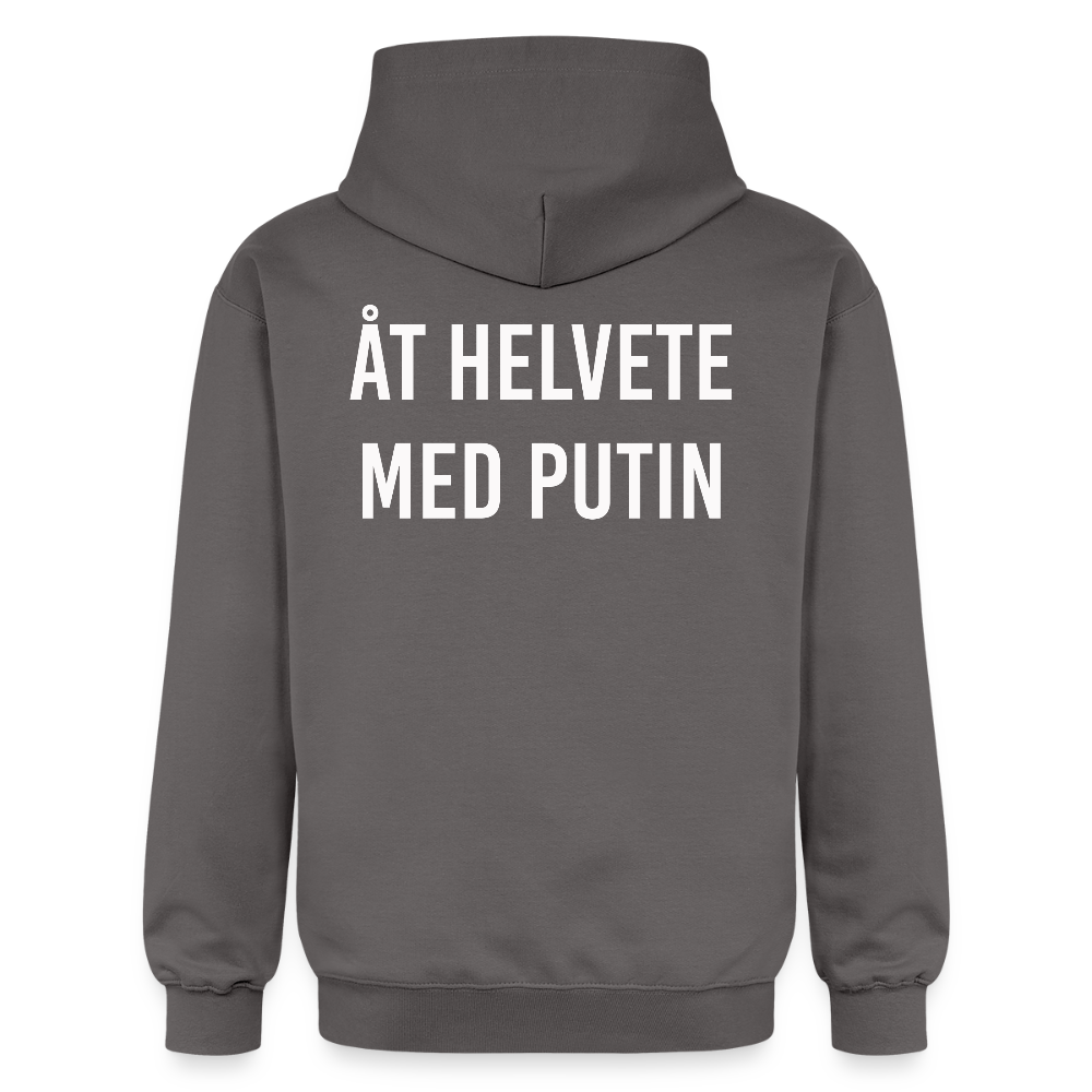Åt helvete med Putin  (unisex hoodie-edition) - mörkgrå