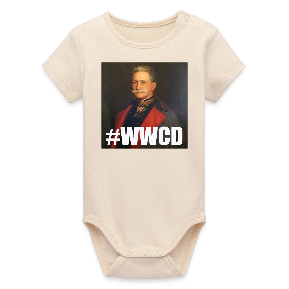 #WWCD (ekologisk kortärmad babybody-edition) - vitgrå