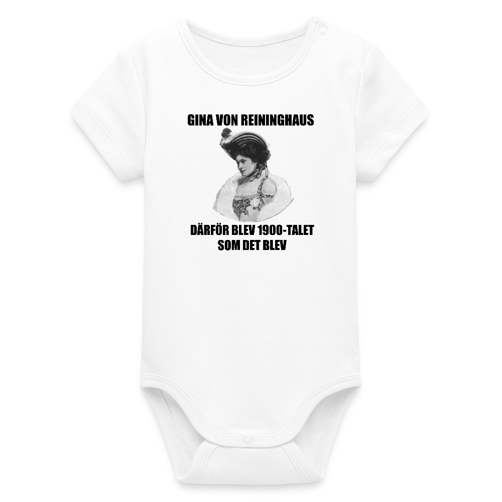 Gina von Reininghaus (ekologisk kortärmad babybody-edition) - vit