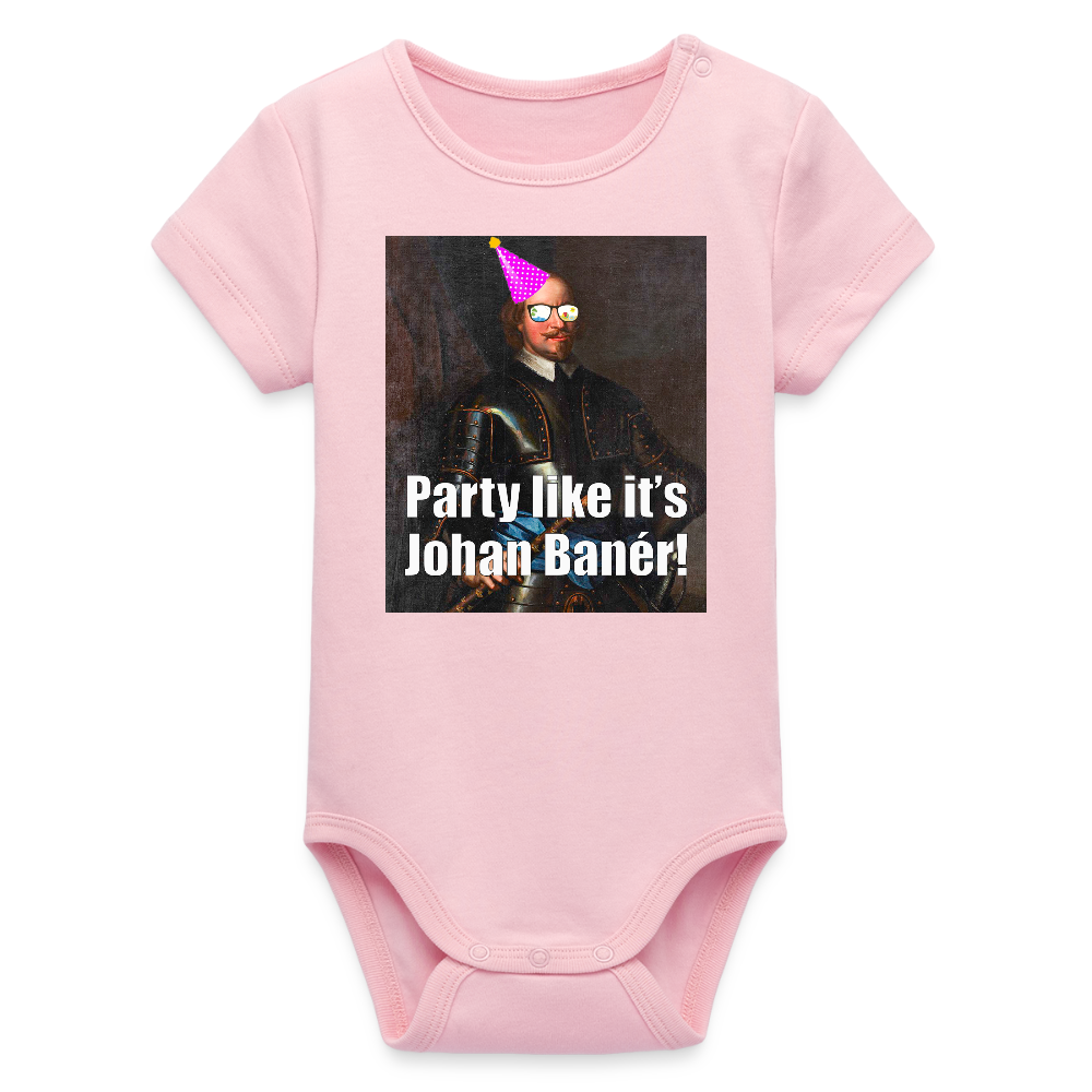 Party like it's Johan Banér! (ekologisk kortärmad babybody-edition) - ljusrosa