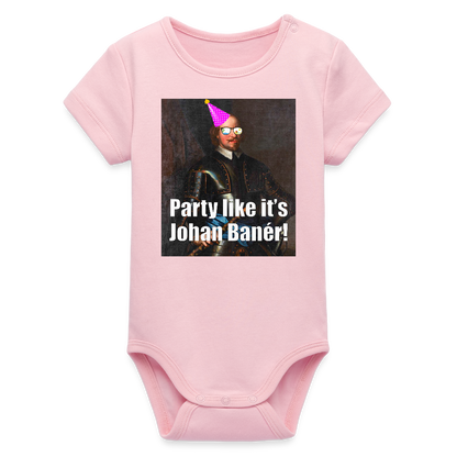 Party like it's Johan Banér! (ekologisk kortärmad babybody-edition) - ljusrosa