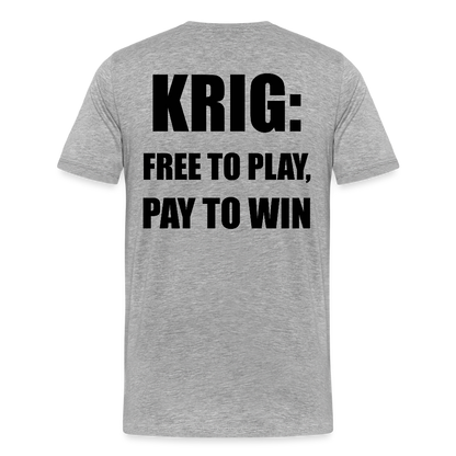 Krig: free to play, pay to win (ekologisk premium-T-shirt herr-edition) - gråmelerad