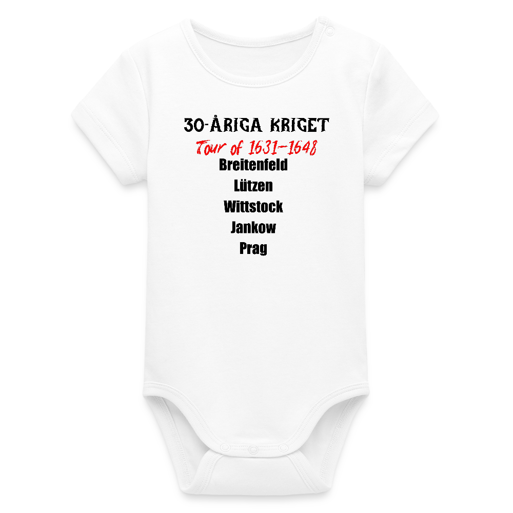 30-åriga kriget on tour (ekologisk kortärmad babybody-edition) - vit