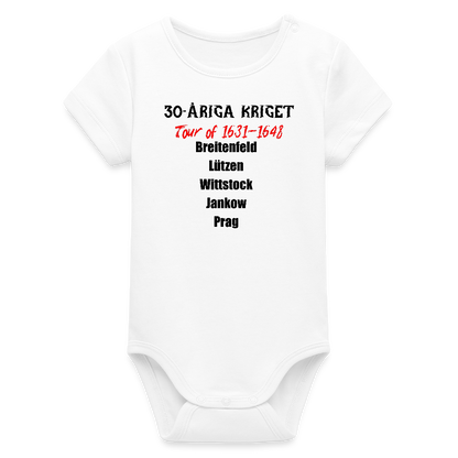 30-åriga kriget on tour (ekologisk kortärmad babybody-edition) - vit
