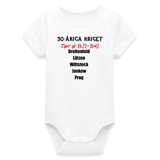 30-åriga kriget on tour (ekologisk kortärmad babybody-edition) - vit