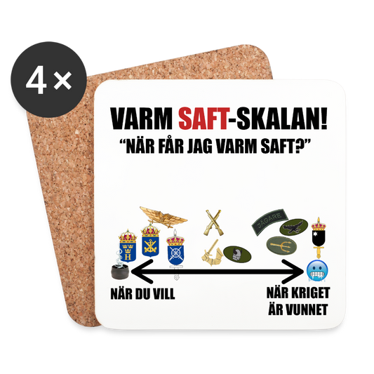 Varm saft-skalan (Underlägg, 4-pack) - vit