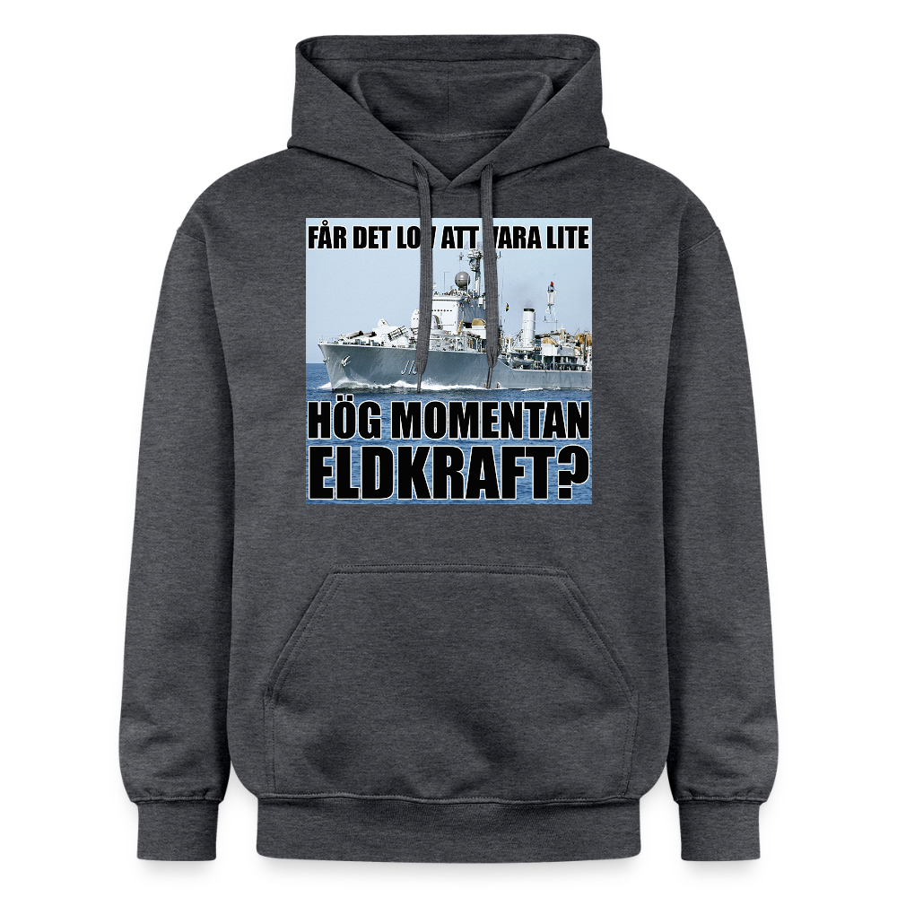 Får det lov att vara lite hög momentan eldkraft? – Halland luvtröja unisex Softstyle® Midweight - mörkgråmelerad