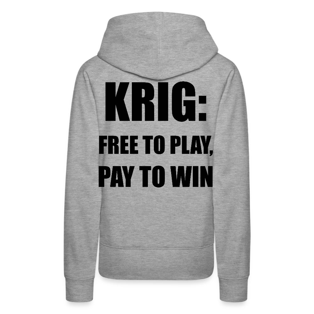 Krig: free to play, pay to win (premiumluvtröja herr-edition) - gråmelerad