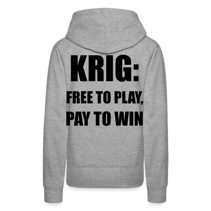 Krig: free to play, pay to win (premiumluvtröja herr-edition) - gråmelerad