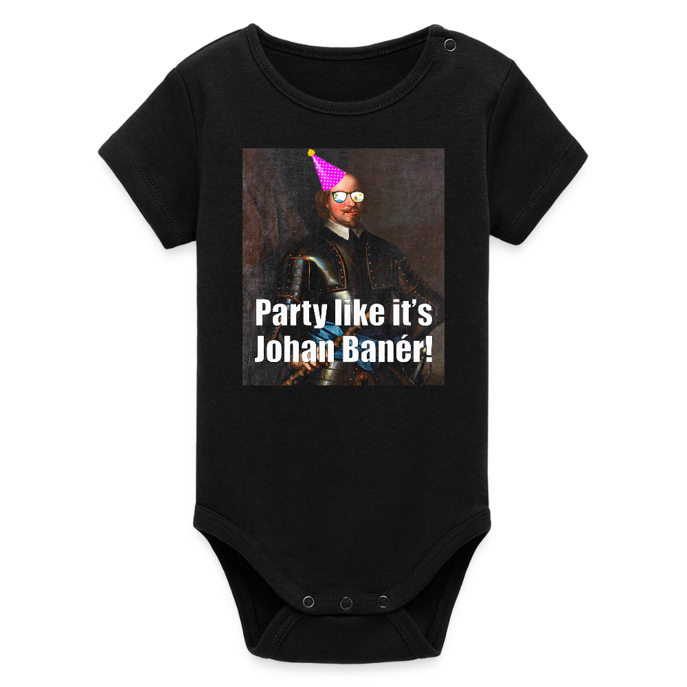 Party like it's Johan Banér! (ekologisk kortärmad babybody-edition) - svart