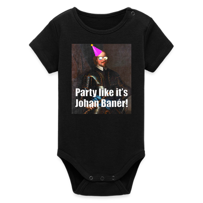 Party like it's Johan Banér! (ekologisk kortärmad babybody-edition) - svart