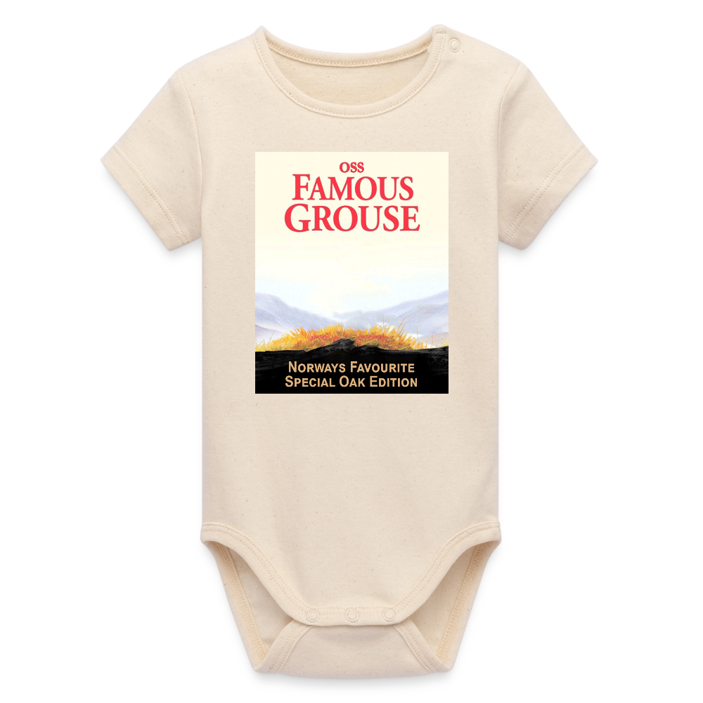Famous Grouse (ekologisk kortärmad babybody-edition) - vitgrå