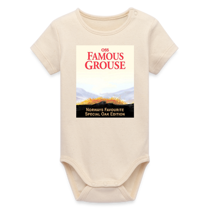 Famous Grouse (ekologisk kortärmad babybody-edition) - vitgrå