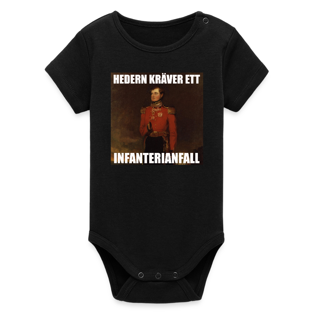 Hedern kräver ett infanterianfall (ekologisk kortärmad babybody-edition) - svart