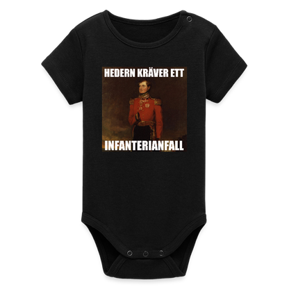 Hedern kräver ett infanterianfall (ekologisk kortärmad babybody-edition) - svart