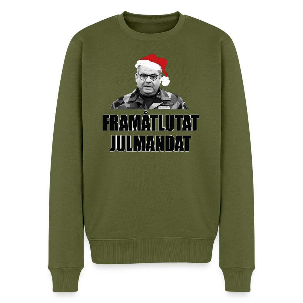Framåtlutat Julmandat (ekologisk sweatshirt herr-edition) - kaki