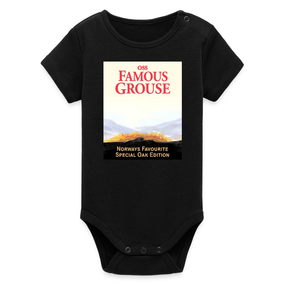 Famous Grouse (ekologisk kortärmad babybody-edition) - svart