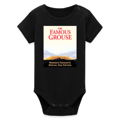 Famous Grouse (ekologisk kortärmad babybody-edition) - svart