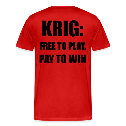 Krig: free to play, pay to win (ekologisk premium-T-shirt herr-edition) - röd