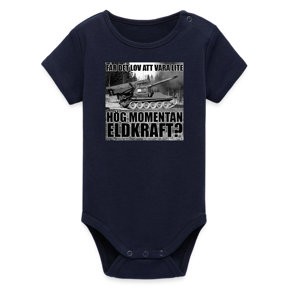 Får det lov att vara lite hög momentan eldkraft? – Bkan (ekologisk kortärmad babybody-edition) - marinblått