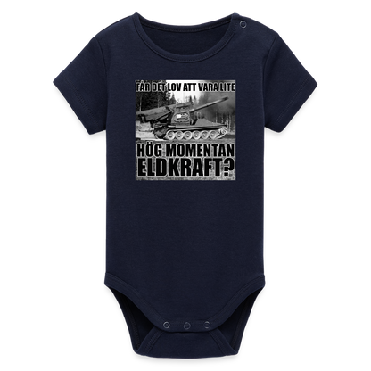 Får det lov att vara lite hög momentan eldkraft? – Bkan (ekologisk kortärmad babybody-edition) - marinblått