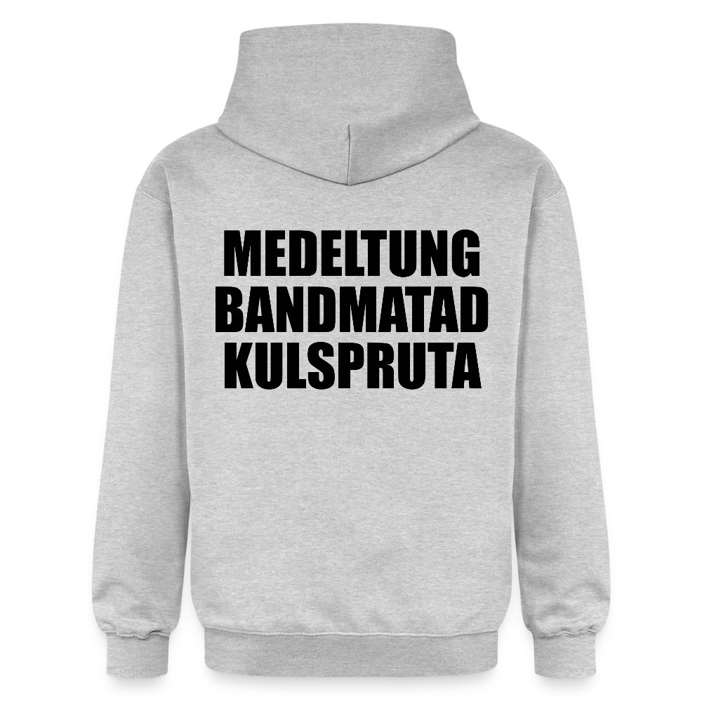 Medeltung Bandmatad Kulspruta (luvtröja unisex-edition) - ljusgråmelerad