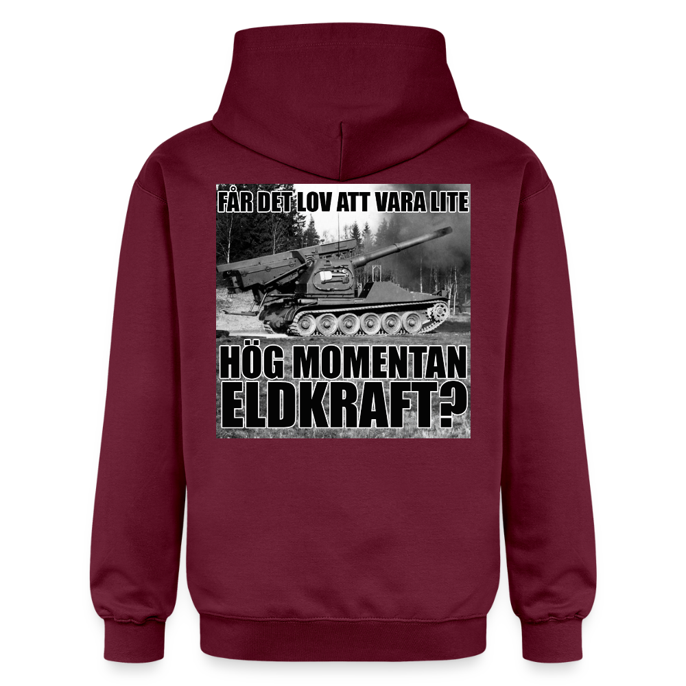 Får det lov att vara lite hög momentan eldkraft? – Bkan (luvtröja unisex-edition) - Maroon