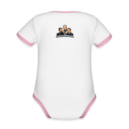 Krig: free to play, pay to win (Ekologisk kortärmad babybody-edition) - vit/rosa
