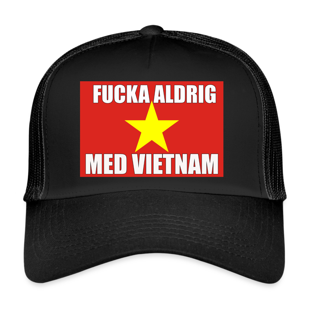 Fucka aldrig med Vietnam (truckerkeps-edition) - svart/svart