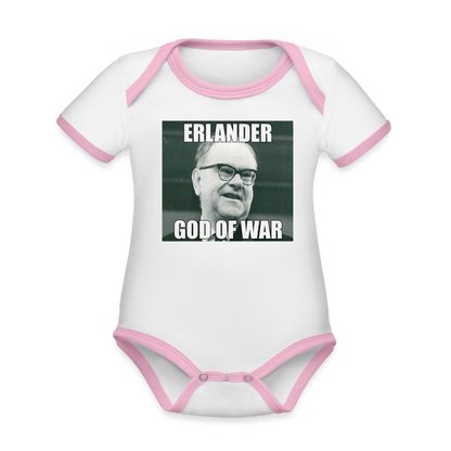 Erlander – God of War (ekologisk kortärmad babybody-edition) - vit/rosa