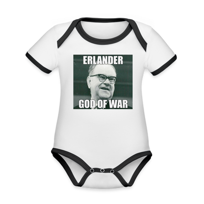 Erlander – God of War (ekologisk kortärmad babybody-edition) - vit/svart