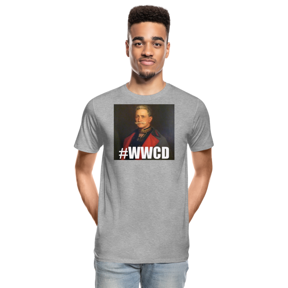 #WWCD (ekologisk premium-T-shirt herr-edition) - gråmelerad