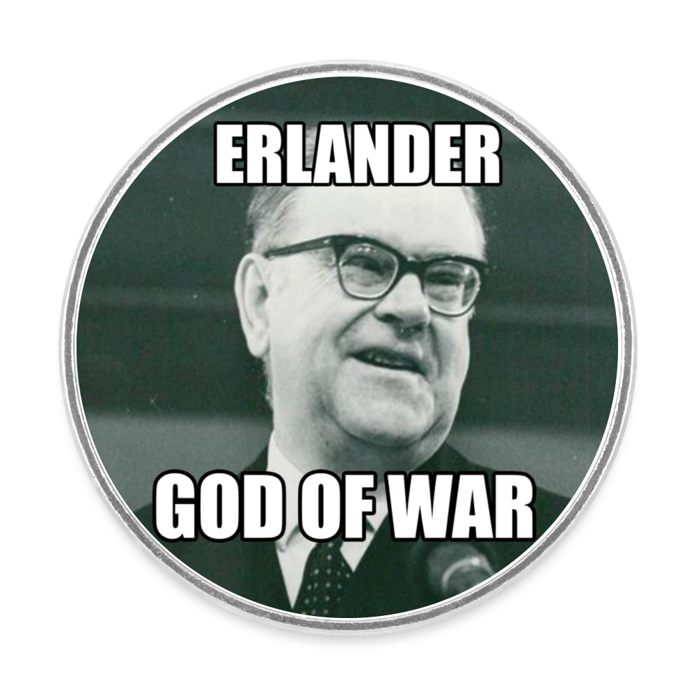 Erlander – God of War (rund kylskåpsmagnet-edition) - vit