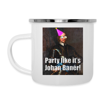 Party like it's Johan Banér! (emaljmugg-edition) - vit