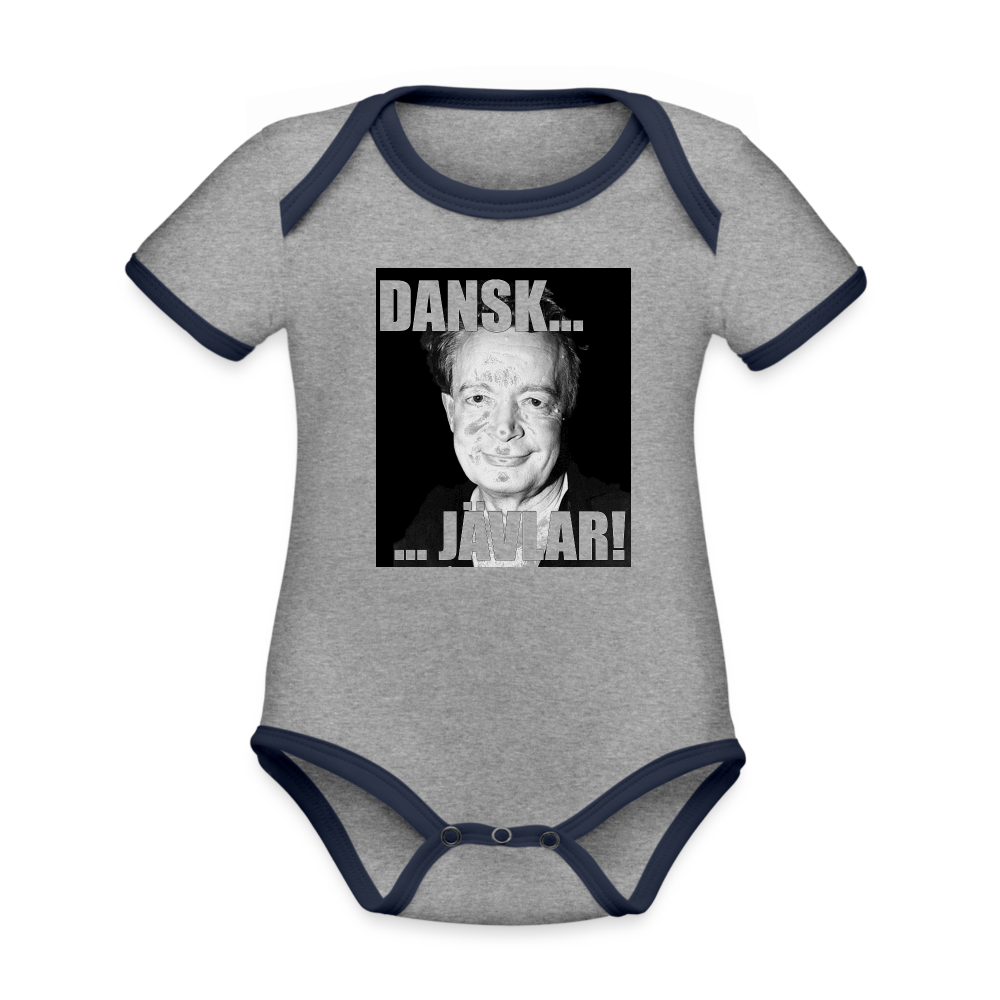 Danskjävlar! (ekologisk kortärmad babybody-edition) - gråmelerad/marinblå