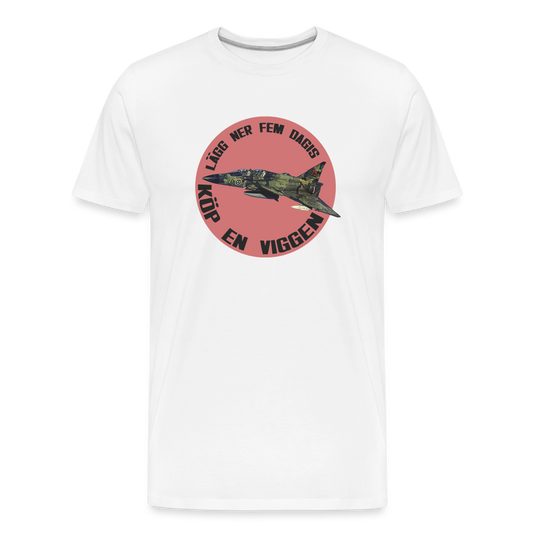 Lägg ner fem dagis - köp en Viggen (ekologisk premium-T-shirt herr-edition) - vit