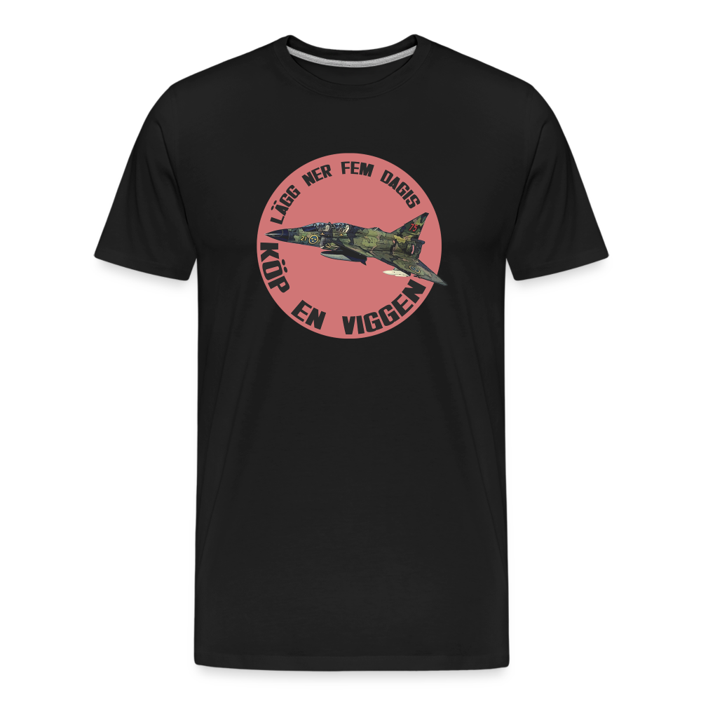 Lägg ner fem dagis - köp en Viggen (ekologisk premium-T-shirt herr-edition) - svart