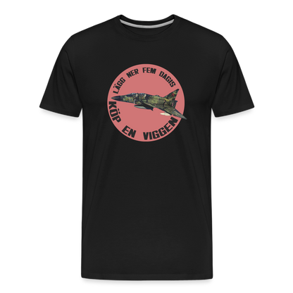 Lägg ner fem dagis - köp en Viggen (ekologisk premium-T-shirt herr-edition) - svart