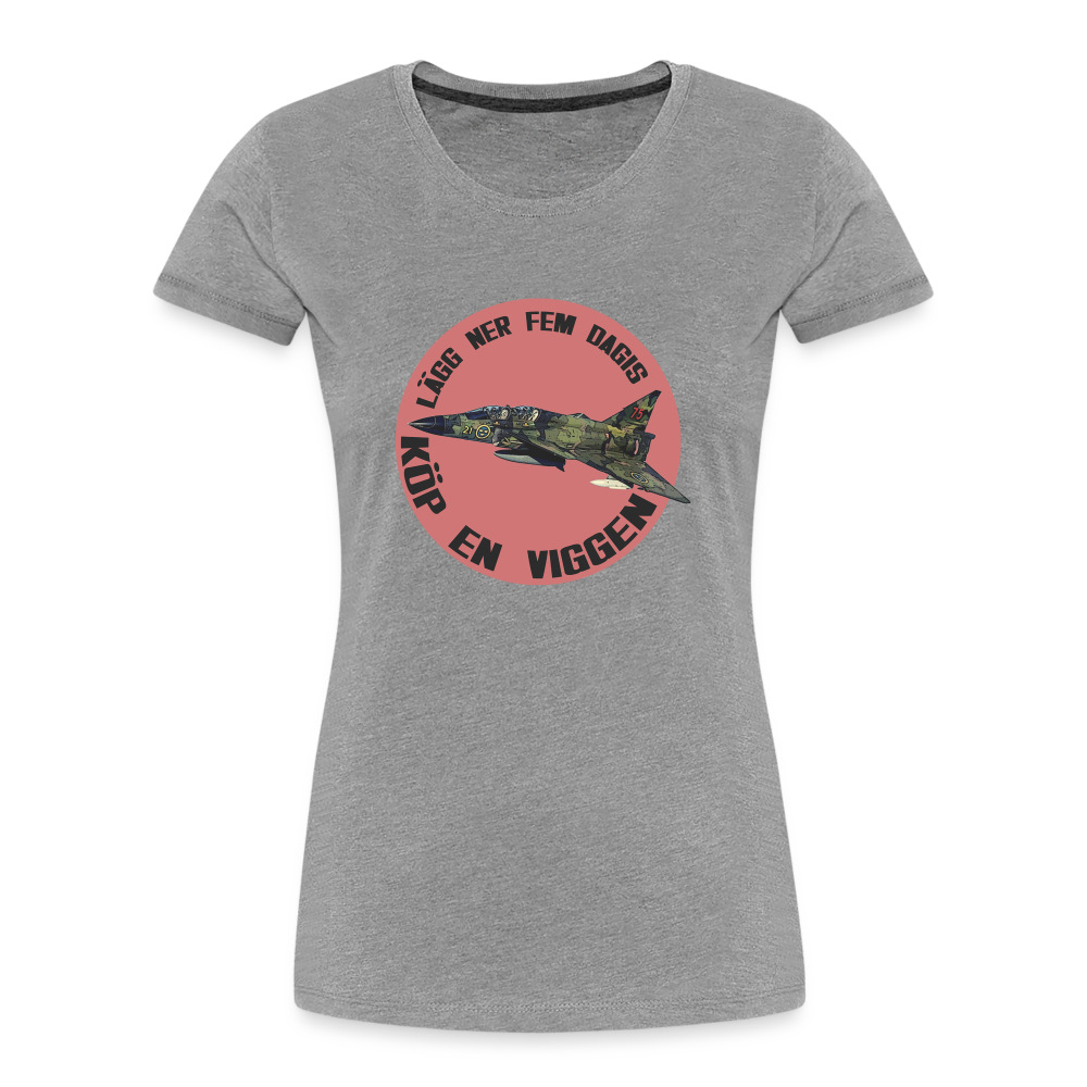 Lägg ner fem dagis - köp en Viggen (ekologisk premium-T-shirt dam-edition) - gråmelerad