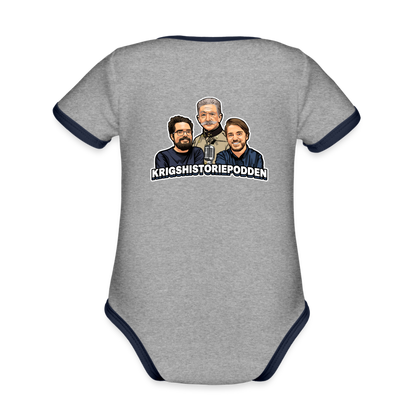 Åt helvete med Putin  (ekologisk kortärmad babybody-edition) - gråmelerad/marinblå